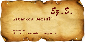 Sztankov Dezső névjegykártya